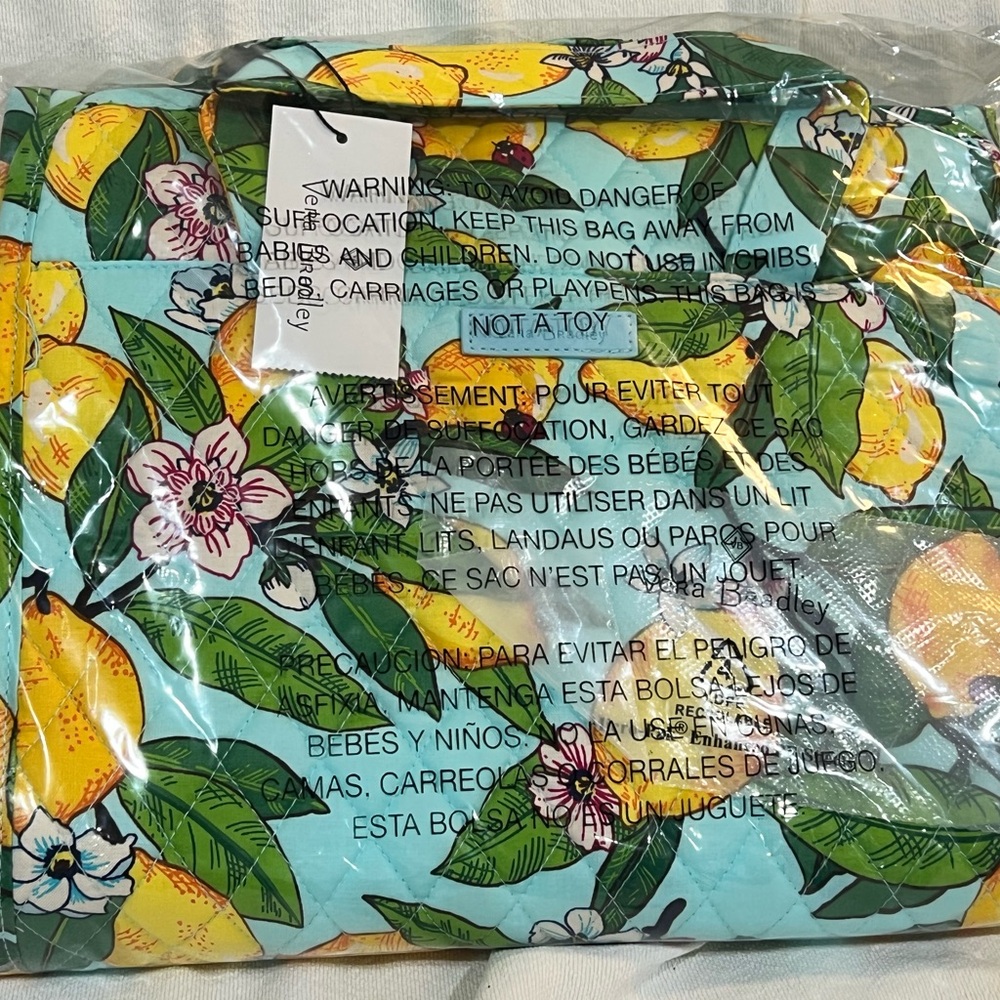 Vera Bradley Lemon Grove-Hanging Cosmetic Bag